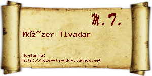 Mózer Tivadar névjegykártya