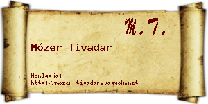 Mózer Tivadar névjegykártya