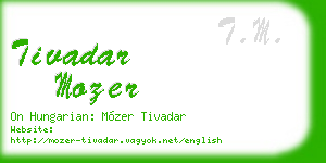 tivadar mozer business card